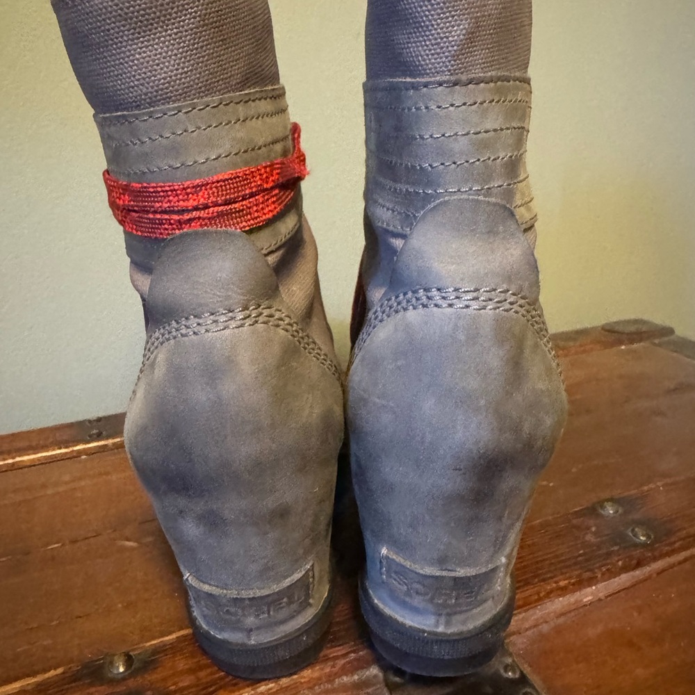 Sorel Lexie Wedge Ankle Boot - Size 10 Quarry Leather - Picture 8 of 10